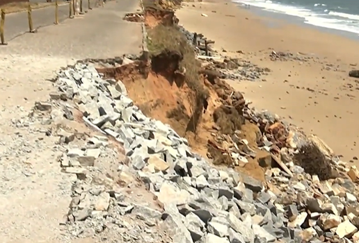 avanço do mar baía da traição