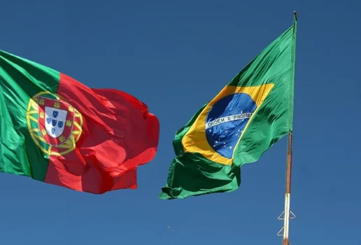 Flags brazil portugal