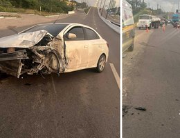 Carro derruba poste br 230 foto reproducao redes sociais