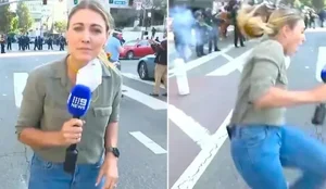 Jornalista e baleada ao vivo nos protestos de LA