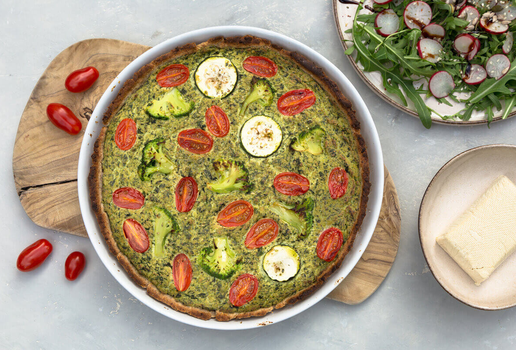 Quiche de tofu com brócolis (Imagem: MagdaZarebska | Shutterstock)