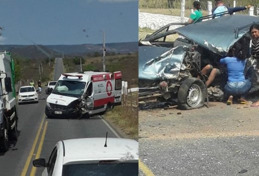 Acidente entre carro e ambulância deixa dois feridos na Paraíba