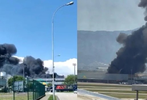 Vídeos mostram que a fumaça causada pelo incêndio