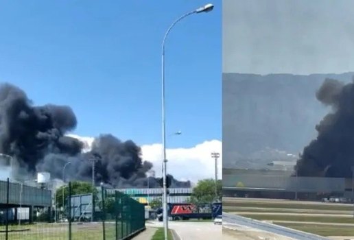 Vídeos mostram que a fumaça causada pelo incêndio