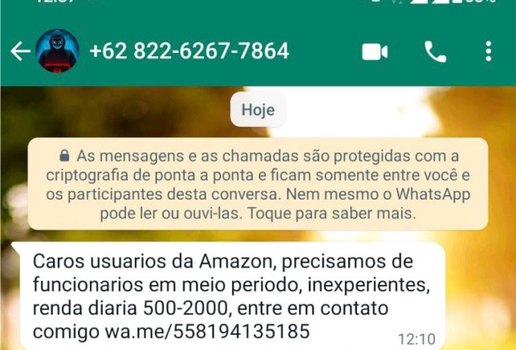 Duas vagas falsas são enviadas a celulares a cada minuto no Brasil