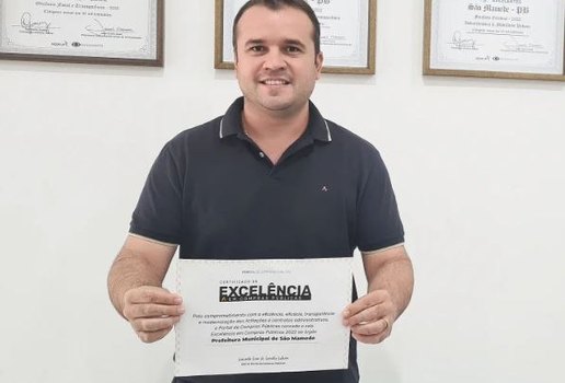 Prefeito Doutor Jefferson nas redes sociais exibe certificado de excelência em compras públicas.