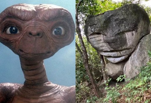 Pedra parecida com ET vira atração turística em Roraima