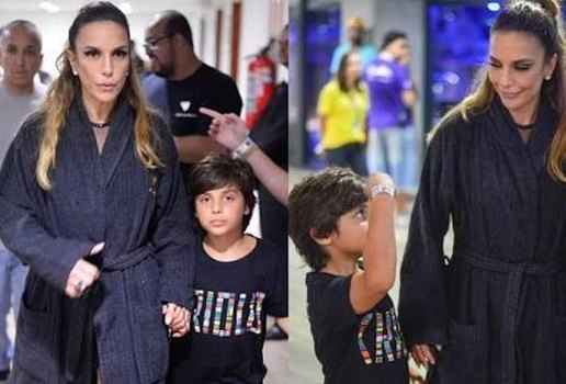 Ivete e filho pequeno