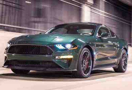 2019 Ford Mustang Bullitt front side view in motion 768x510
