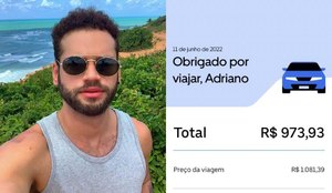 Passageiro é cobrado em R$ 973,93 após viagem de Uber, em João Pessoa
