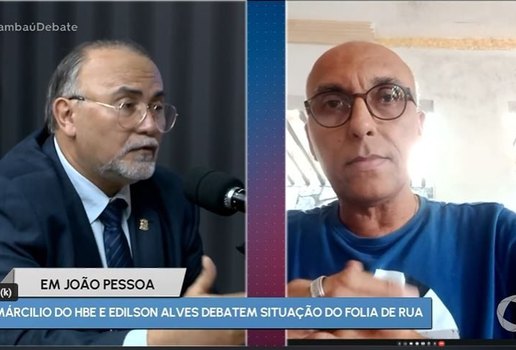 Marcilio do HBE e Edilson Alves no 'Tambaú Debate'.