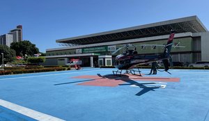 Vítima foi socorrida de helicóptero ao Hospital de Emergência e Trauma