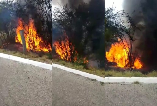 Após cair em barranco, carro pega fogo e deixa três mortos na Paraíba