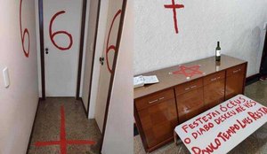 Filho pinta símbolos "satânicos" antes de matar pais pastores a facadas no ES