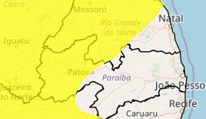 Instituto emite alerta de chuvas para Patos e mais 78 municípios da PB