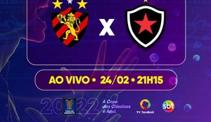 Sport x Botafogo-PB se enfrentam às 21h30 com transmissão da TV Tambaú/SBT
