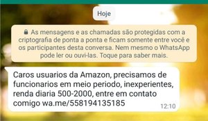 Duas vagas falsas são enviadas a celulares a cada minuto no Brasil