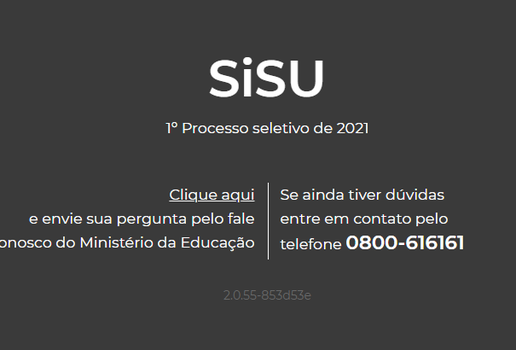 Capa do site do Sisu