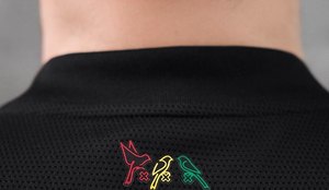 Detalhe na gola da camisa do Ajax