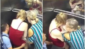 Vídeo mostra momento em que mulher dá à luz em elevador
