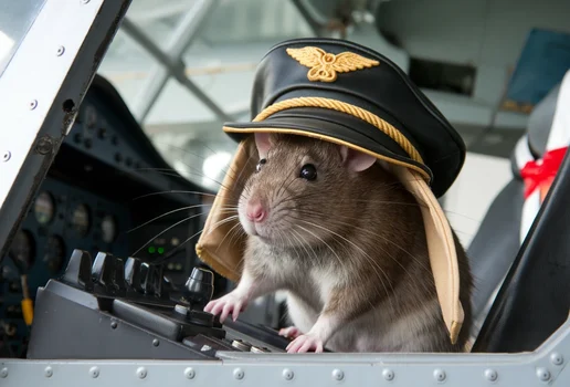 Rato piloto aviao