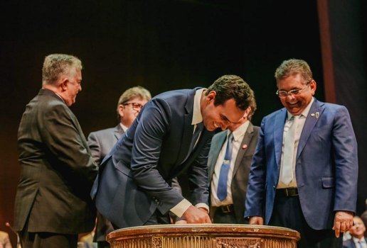 Vice-governador Lucas Ribeiro, na posse, em 1º de janeiro de 2023.