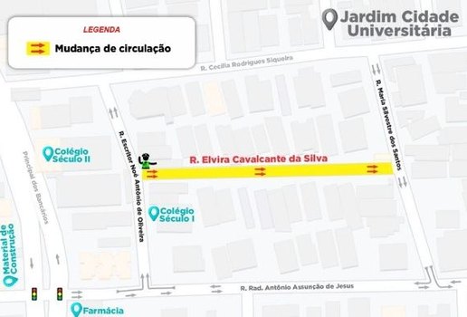 Semob-JP altera circulação em via do Jardim Cidade Universitária