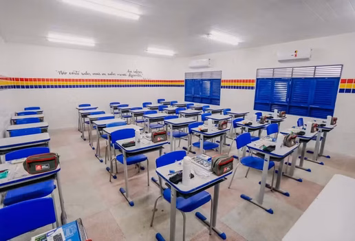 Sala de aula em escola municipal de joao pessoa