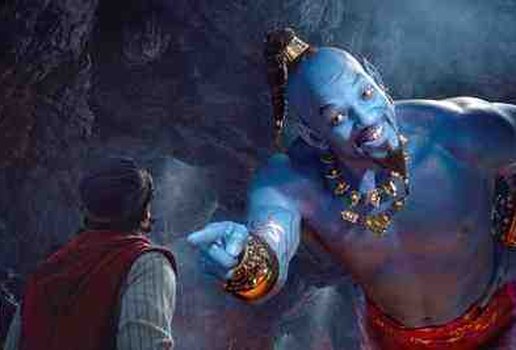 82805692 Aladdin Mena Massoud meets the larger than life blue Genie Will Smith in Disneyas live ac