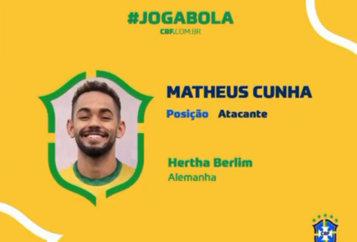 Matheus Cunha foi convocado para a seleção olímpica