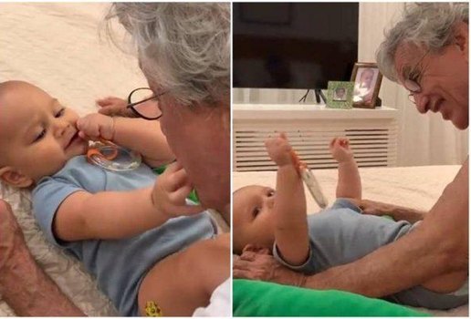 Caetano Veloso aparece em momento fofo com o neto e encanta fas