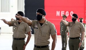 Evento de conclusão do curso de formação de soldados da Polícia Militar.