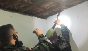 Policia Militar resgata cobra que estava escondida no telhado de uma casa em Joao Pessoa