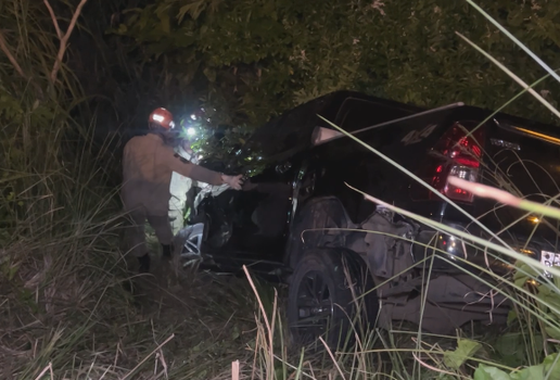 A motorista não teve ferimentos graves.