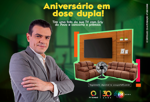 O participante deverá seguir o perfil da TV Tambaú (@tvtambau)