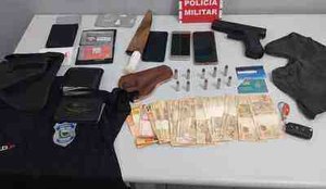 Armas drogas dinheiro policia