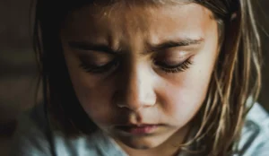 Crianca chorando crianca triste violencia sexual estupro pedofilia foto gerada com ideogram