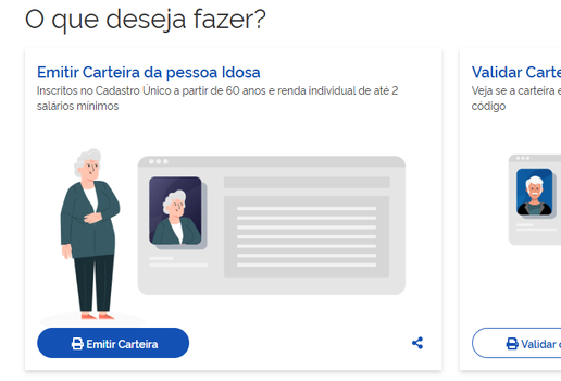 Carteira da pessoa idosa