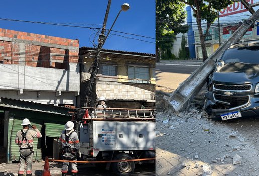 Postes danificados dois pontos joao pessoa